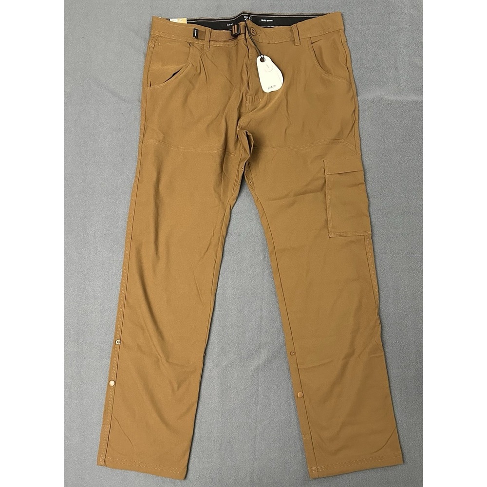 Prana Stretch Zion Slim Pants II Men's Size 38x32 Sepia Orange